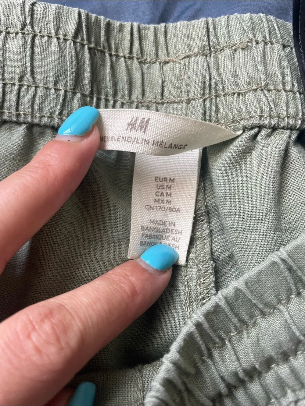 Women’s Green Drawstring Linen Pants